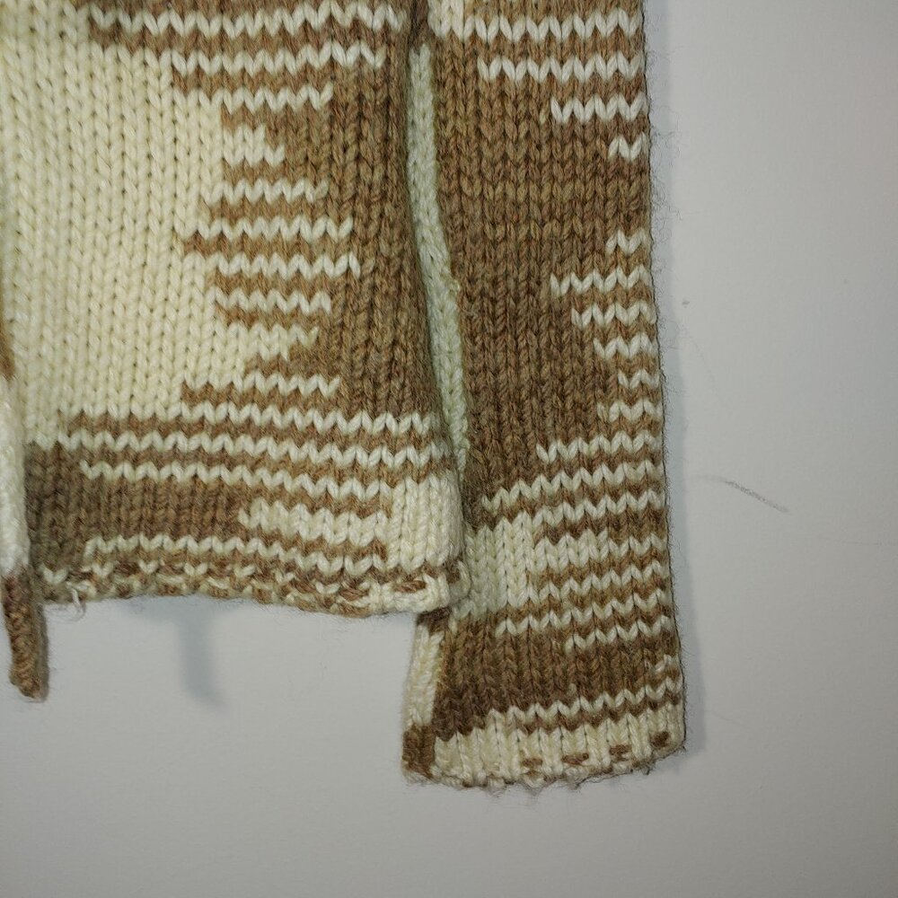 Old Navy Wool Blend 90s Tie Up Sweater Cardigan Size S Cream Tan - Picture 6 of 6